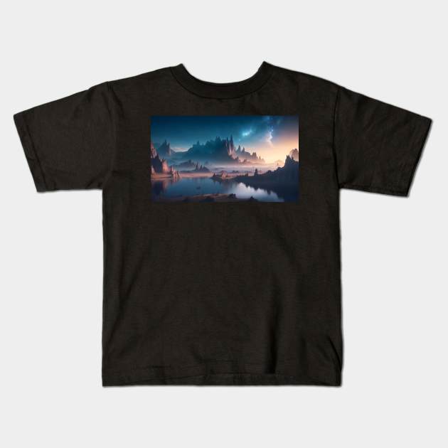 Natural landscape on another planet Kids T-Shirt by WODEXZ